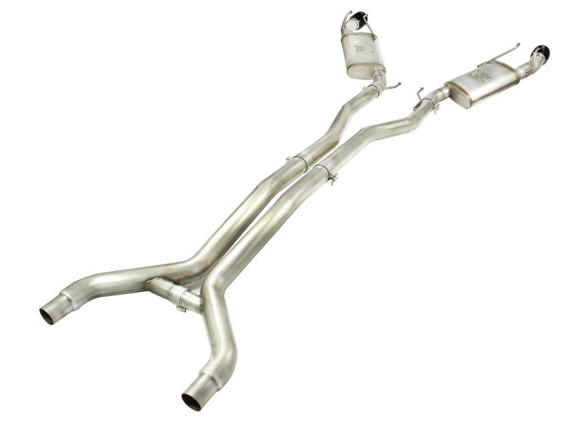 aFe MACHForce XP Exhaust 3in Stainless Stee CB/10-13 Chevy Camaro V8-6.2L (td) (gloss blk tip) - 49-44039-B