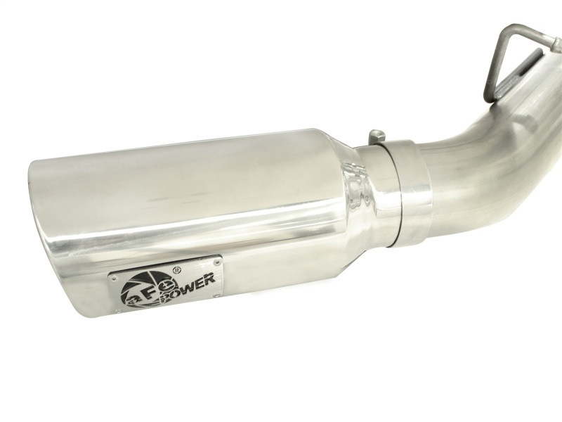 aFe MachForce XP Exhaust 4inch DP-Back All SS 2011-14 GM Diesel Trucks V8-6.6L LML Polished - 49-44043-P
