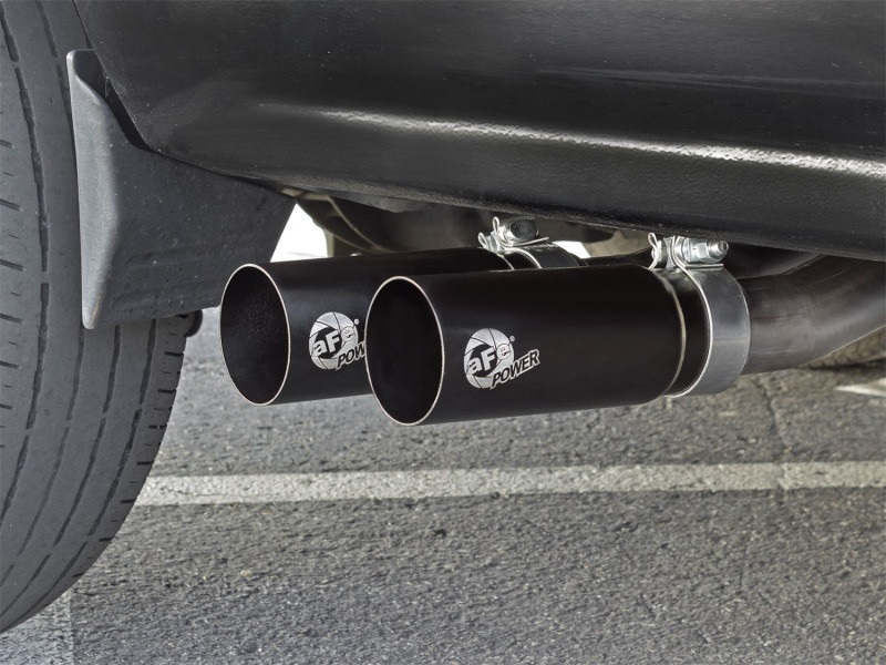 aFe Rebel Series CB Middle-Side Exit SS Exhaust w/ Black Tips 09-16 GM Silverado/Sierra V6/V8 - 49-44070-B