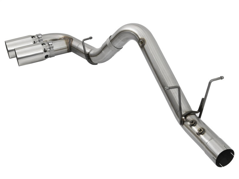 aFe Victory Series 4in 409-SS DPF-Back Exhaust w/ Dual Polished Tips 2017 GM Duramax V8-6.6L(td) L5P - 49-44089-P