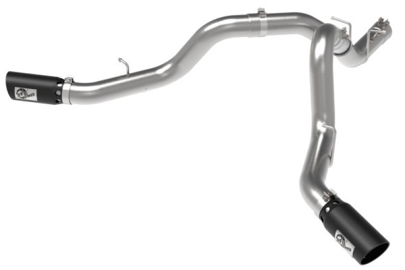 aFe Large Bore-HD 4in 409SS DPF-Back Exhaust System w/Black Tip 20 GM Diesel Trucks V8-6.6L (td) L5P - 49-44126-B