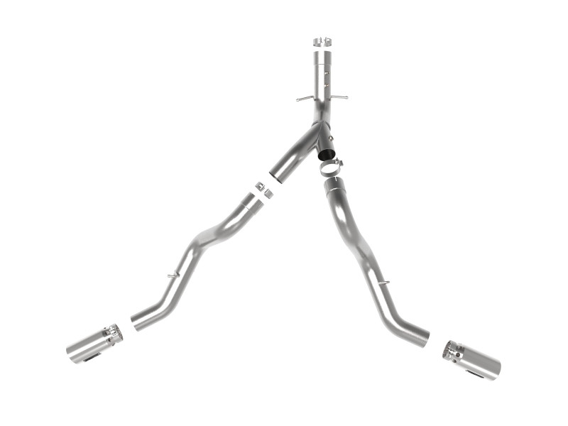 aFe Large Bore-HD 4in 409SS DPF-Back Exhaust System w/Polished Tips 20 GM Diesel Trucks V8-6.6L - 49-44126-P