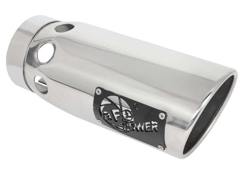 aFe Large Bore-HD 4in 409SS DPF-Back Exhaust System w/Polished Tips 20 GM Diesel Trucks V8-6.6L - 49-44126-P