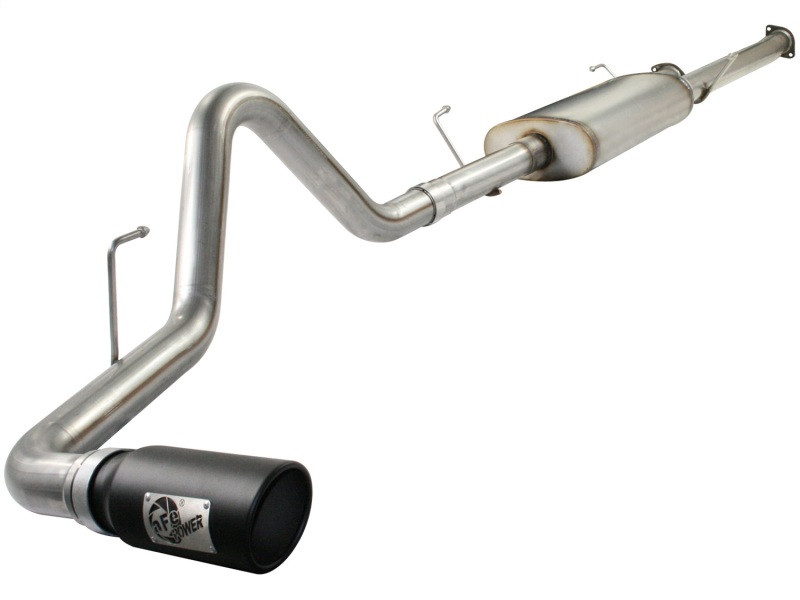 aFe MACHForce XP Exhausts Cat-Back SS-409 EXH CB Toyota Tundra 10-11 V8-5.7L 145.7 WB (blk tip) - 49-46008-B