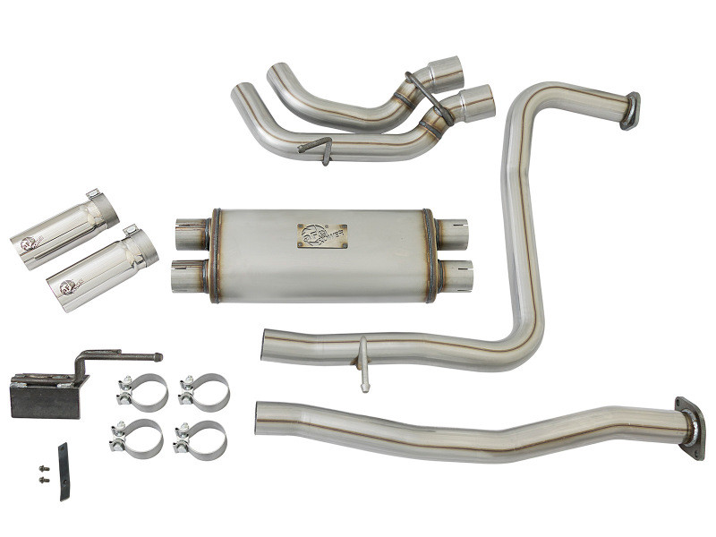 aFe POWER Rebel Series 2-1/2in 409 SS Cat Back Exhaust w/ Polished Tips 16-17 Nissan Titan V8 5.6L - 49-46126-P