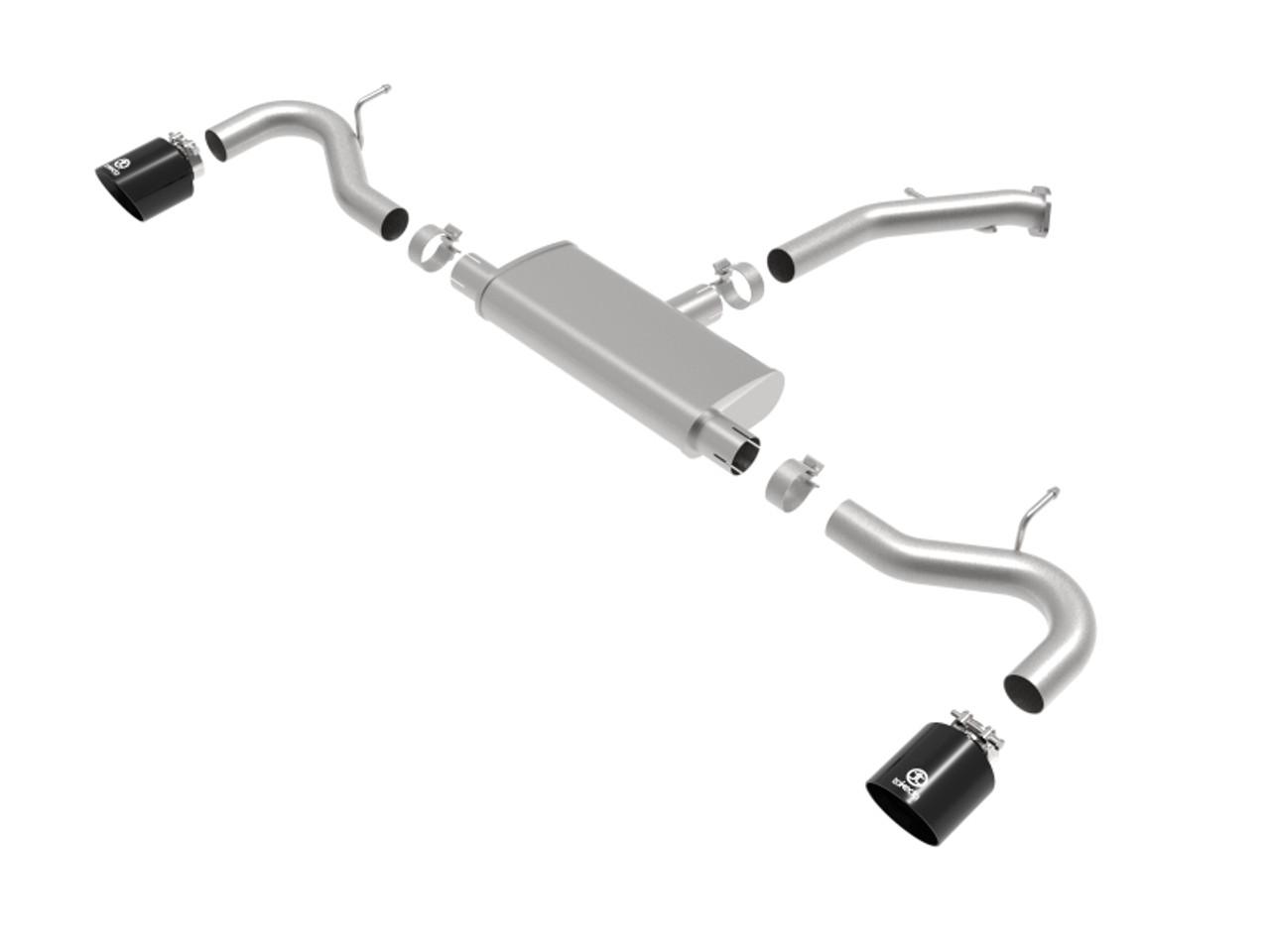 aFe Takeda Series 2.5in 409 SS Axle-Back Exhaust 18-20 Hyundai Elantra GT L4-1.6L(t) w/ Black Tips - 49-47016-B