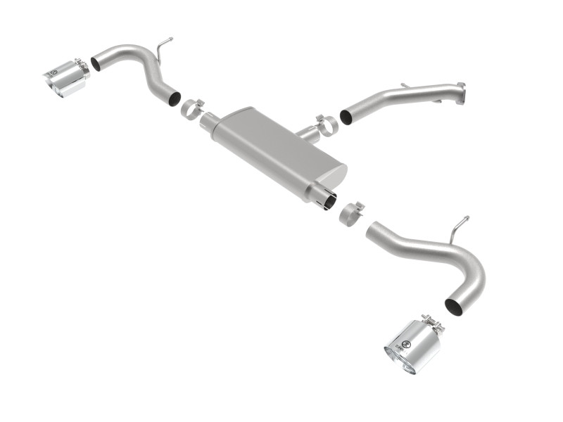 aFe Takeda Series 2.5in 409 SS Axle-Back Exhaust System Polished 18-20 Hyundai Elantra GT L4-1.6L(t) - 49-47016-P