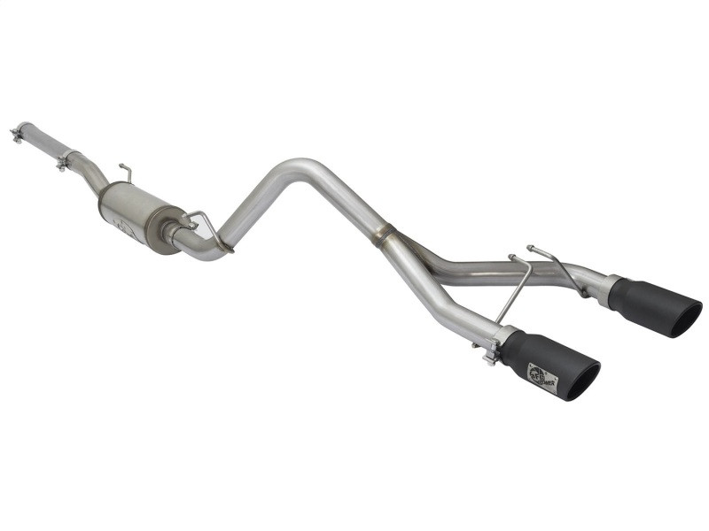 aFe Rebel Series CB 2.5in Dual Center Exit SS Exhaust w/ Black Tips 07-15 Jeep Wrangler 3.6L/3.8L V6 - 49-48056-B