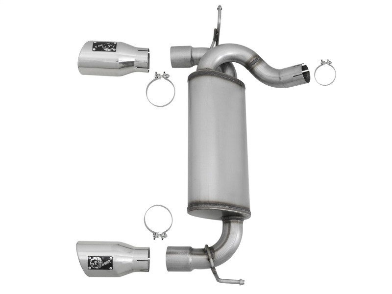 aFe Rebel Series 2.5in 409 SS Axle-Back Exhaust w/Polished Tips 07+ Jeep Wrangler (JK) V6 3.6L/3.8L - 49-48061-P