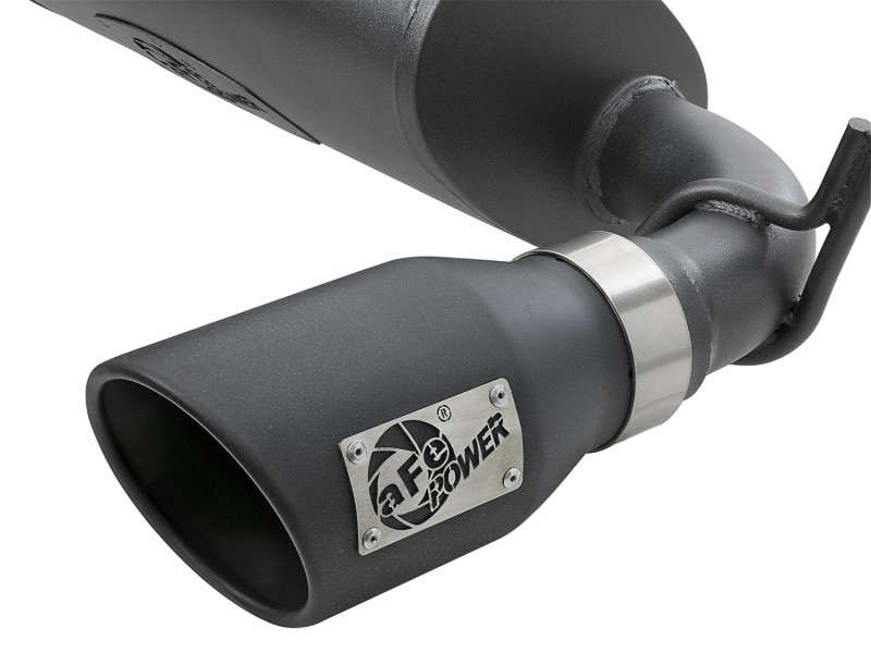 aFe Rebel Series 2.5in 409 SS Cat-Back Exhaust w/ Black Tips 2007+ Jeep Wrangler (JK) V6 3.6L/3.8L - 49-48062-B