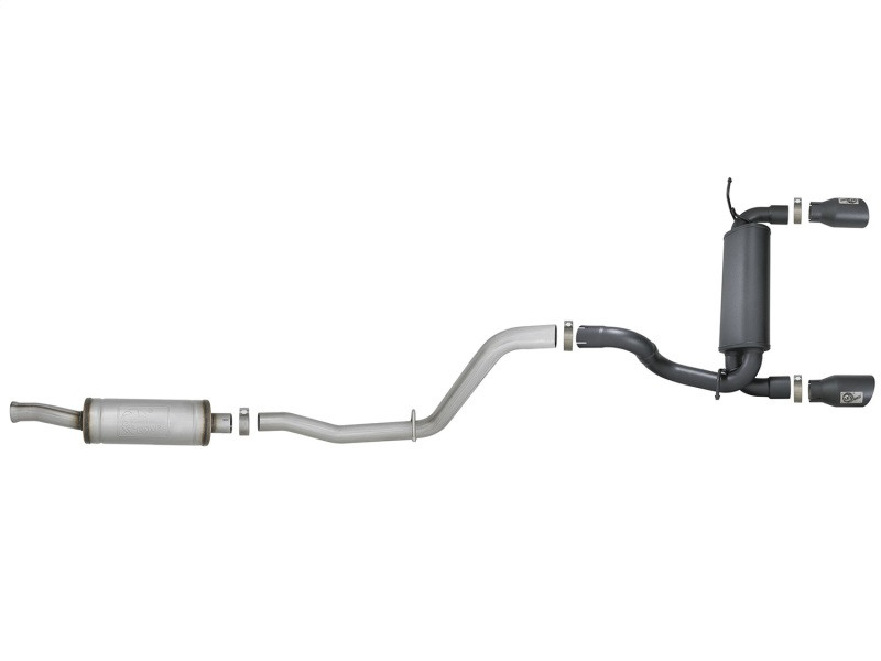 aFe Rebel Series 2.5in 409 SS Cat-Back Exhaust System w/ Black Tips Jeep Wrangler (JL) 2018 V6 3.6L - 49-48066-B