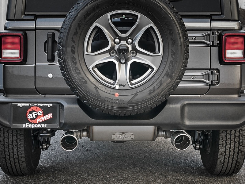 aFe Rebel Series 2.5in 409 SS Cat-Back Exhaust w/ Polished Tips 2018+ Jeep Wrangler (JL) V6 3.6L - 49-48066-P