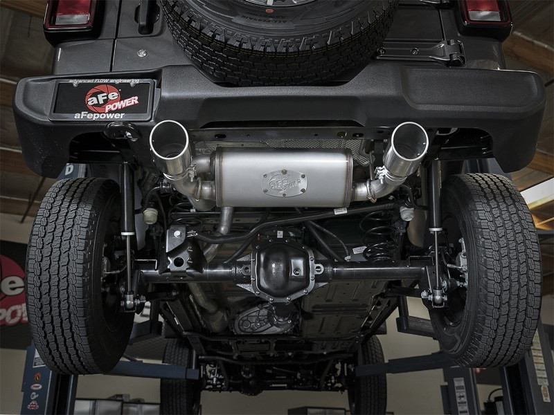 aFe Rebel Series 2.5in 409 SS Cat-Back Exhaust w/ Polished Tips 2018+ Jeep Wrangler (JL) V6 3.6L - 49-48066-P