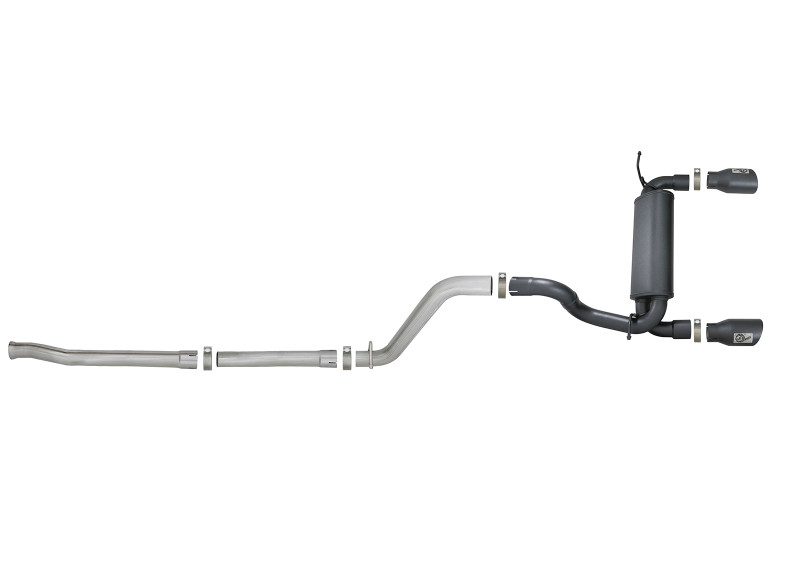 aFe Rebel Series 2.5in 409 SS Cat-Back Exhaust w/ Black Tips 18-19 Jeep Wrangler (JL) V6 3.6L - 49-48076-B