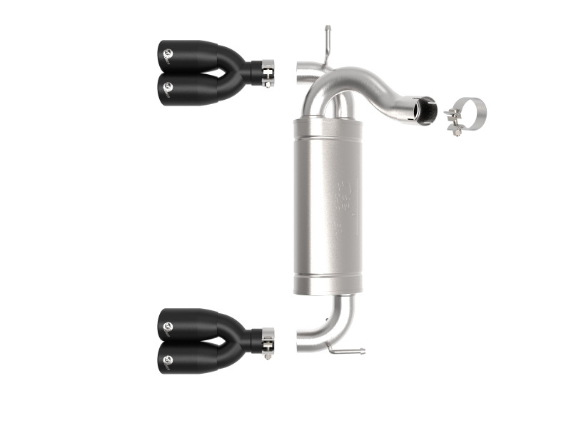 aFe Rebel Series 2.5in 409 SS Axle-Back Exhaust System Black 07-18 Jeep Wrangler (JK) V6-3.6L/3.8L - 49-48086-B