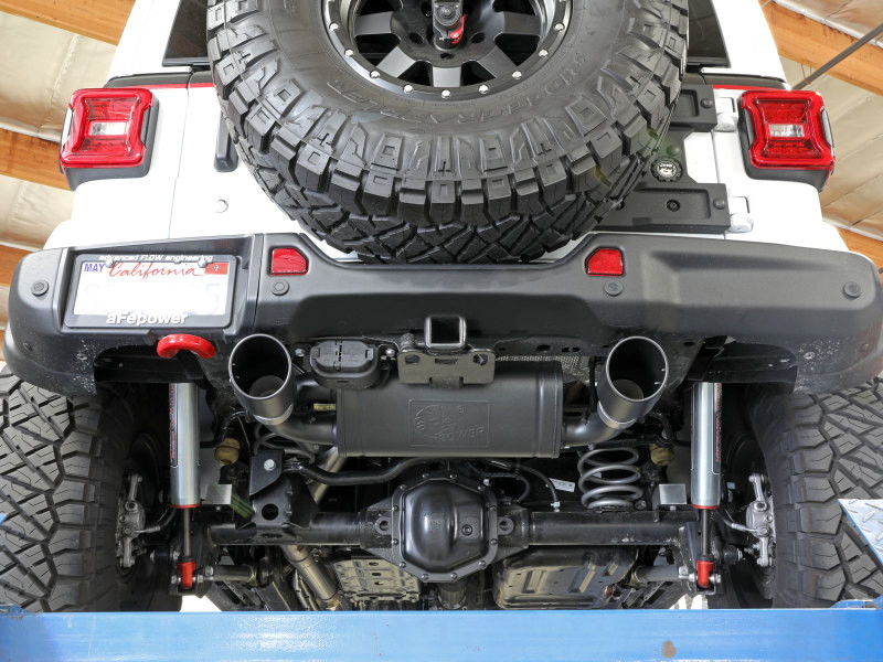 aFe Rebel Series 409 Stainless Steel Cat-Back Exhaust 18-21 Jeep Wrangler JL 2.0L (t) - Black Tip - 49-48096-B