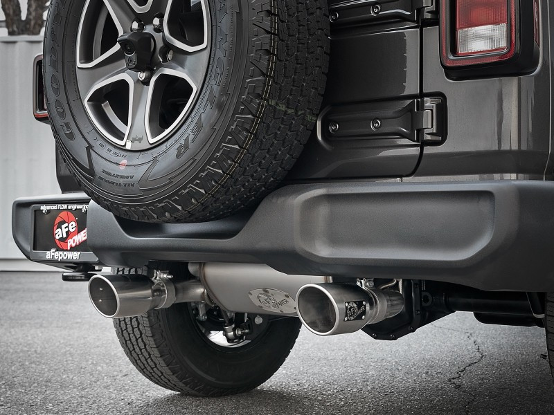 aFe Rebel Series 409 Stainless Steel Cat-Back Exhaust 18-21 Jeep Wrangler JL 2.0L (t) - Polished Tip - 49-48096-P