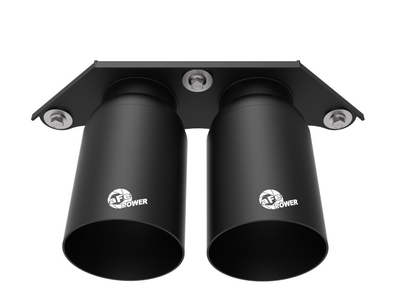 aFe Power Mach Force Xp 4in 304 SS Bolt-On Exhaust Tips Satin Black 14-19 Porsche 911 GT3 3.8L/4.0L - 49C36435-B