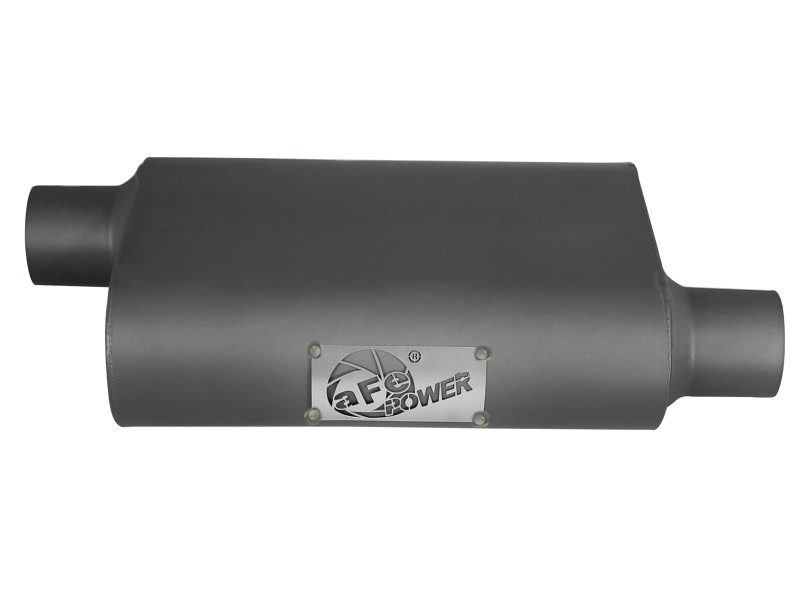 aFe Scorpion Replacement Alum Steel Muffler 2-1/2in In/Out Baffled Offset/Offset 13inL x10inW x4inH - 49M00003