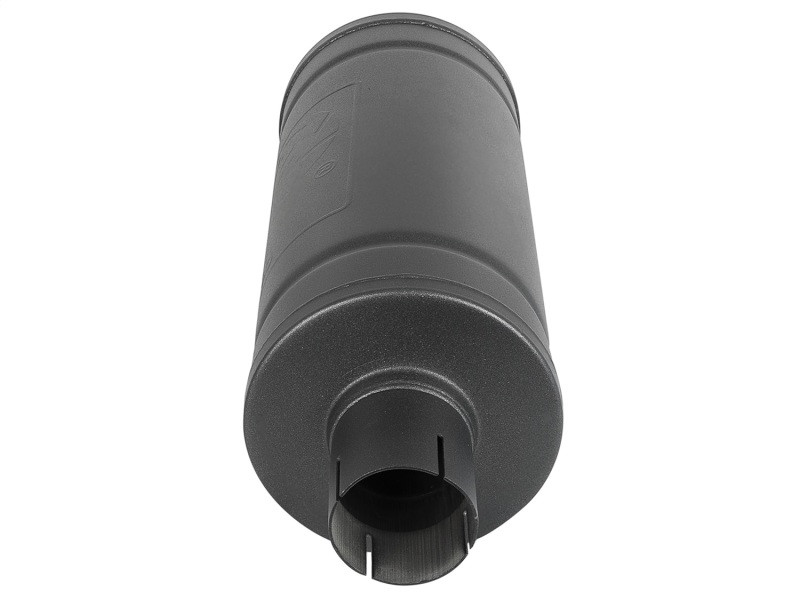 aFe MACH Force-Xp 409 SS Muffler w/ Black finish 2-1/2in Inlet & Oulet 14in x 16in Diameter - 49M00007-B
