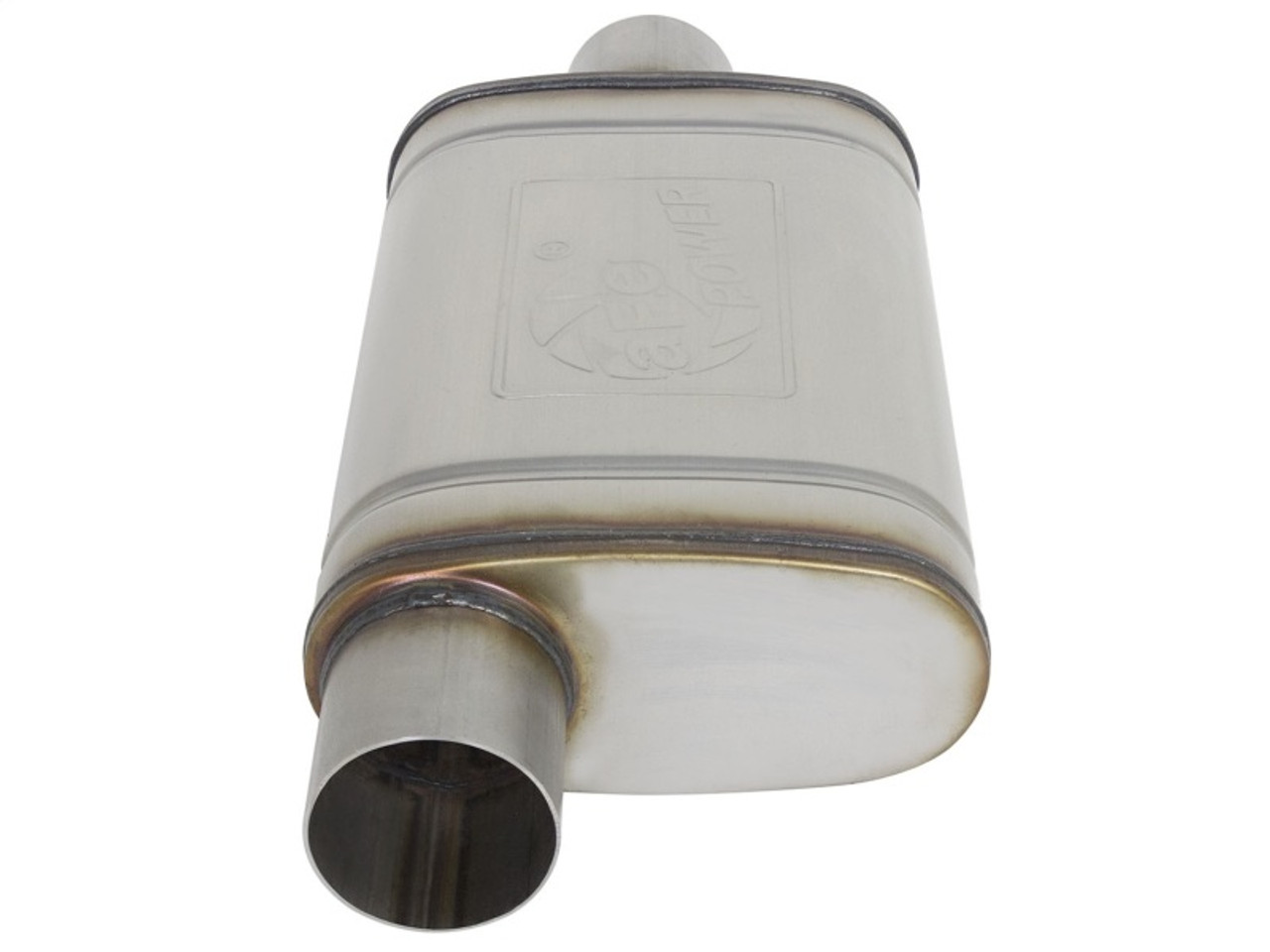 aFe MACHForce XP SS Muffler 3in Center Inlet / 3in Outlet 9in L x 4in W x 14in Body - 49M00031