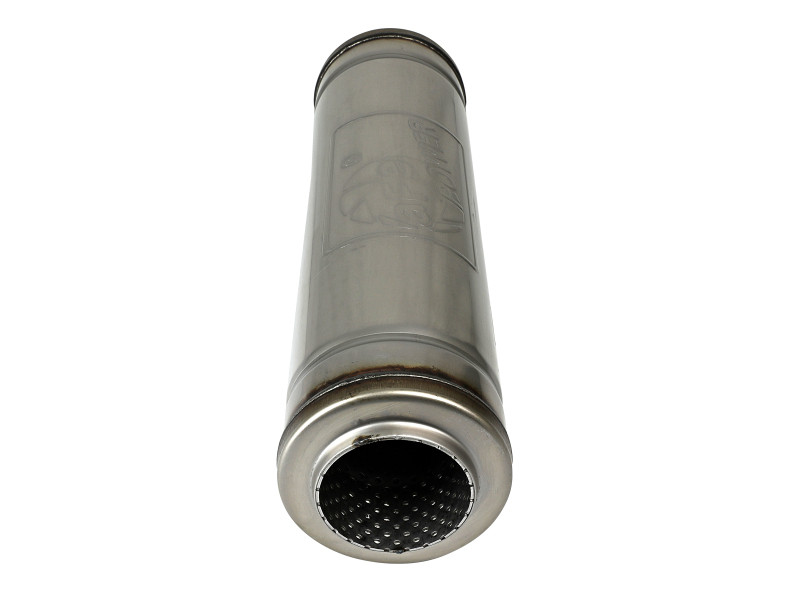 aFe MACH Force-Xp 409 SS Muffler 3in Center/Center 18in L X 5in Dia - Round Body - 49M30050