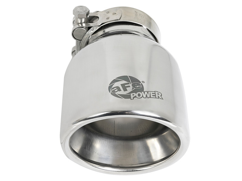 aFe MACH Force-Xp 304 SS Clamp-On Exhaust Tip 2.5in. Inlet / 4in. Outlet / 6in. L - Polished - 49T25404-P06