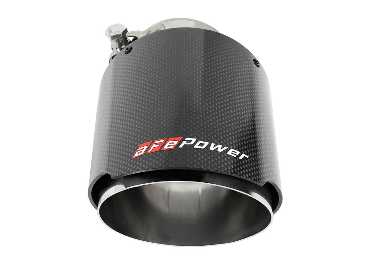 aFe MACH Force-Xp 304 SS Clamp-On Exhaust Tip 2.5in. Inlet / 4.5in. Outlet / 7in. L - Carbon Fiber - 49T25454-C07