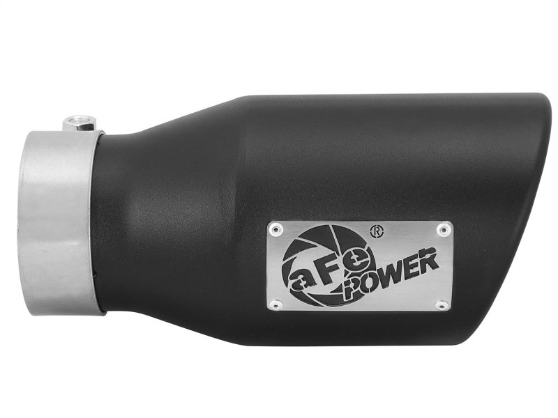 aFe Power Gas Exhaust Tip Black- 3 in In x 4.5 out X 9 in Long Bolt On (Black) - 49T30451-B09