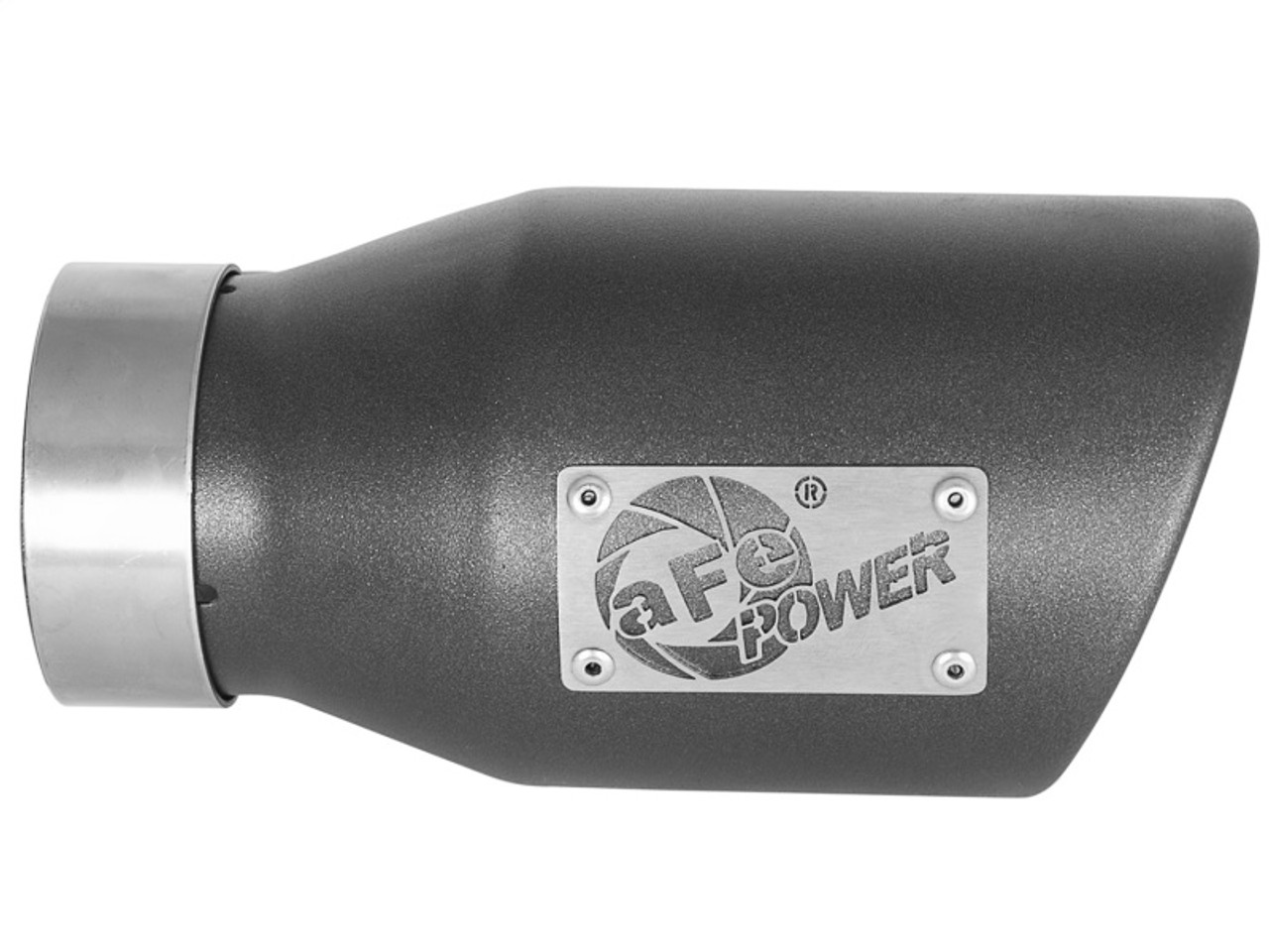 aFe MACH Force-Xp 3in 304 SS Metallic Black Exhaust Tip 3in In x 4-1/2in Out x 9in L Clamp-On Right - 49T30451-B091