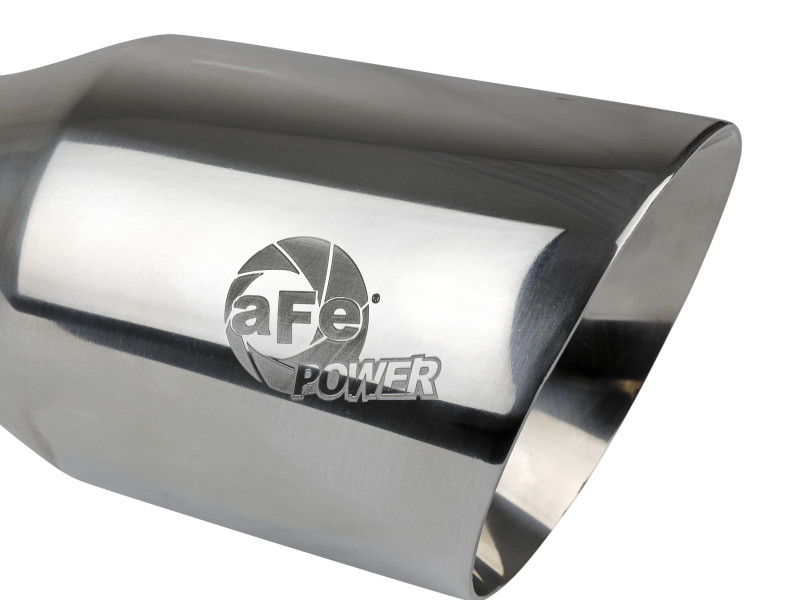 aFe MACH Force-Xp Univ 304 SS Double-Wall Clamp-On Exhaust Tip - Polished - 3in Inlet - 4.5in Outlet - 49T30454-P093