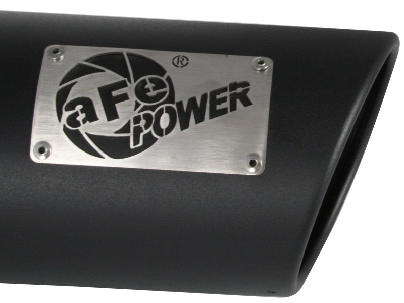 aFe Power Diesel Exhaust Tip Black- 4 in In x 5 out X 12 in Long Bolt On (Right) - 49T40501-B12