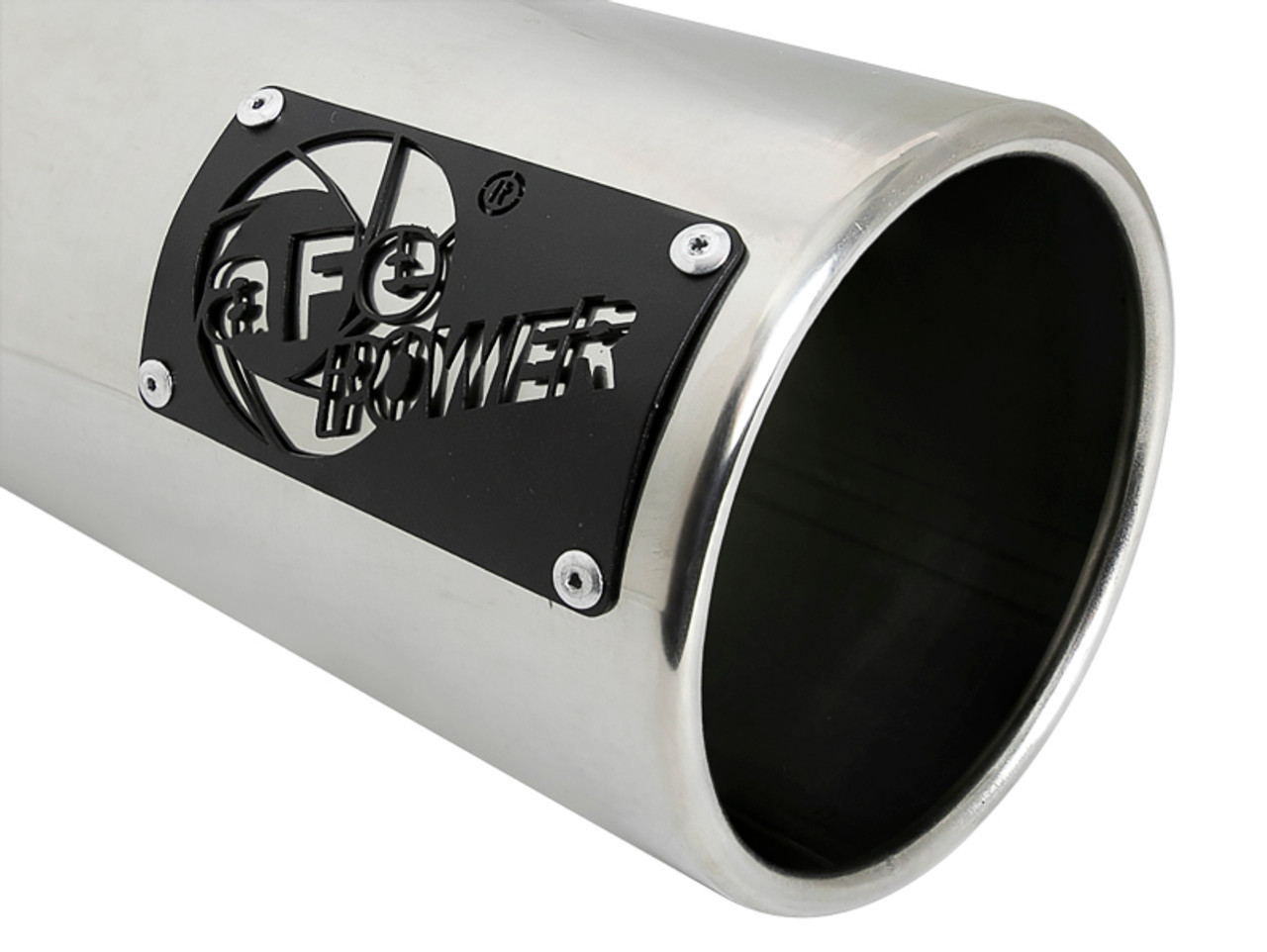 aFe SATURN 4S 4in SS Intercooled Exhaust Tip - Polished 4in In x 5in Out x 12in L Bolt-On - 49T40501-P122