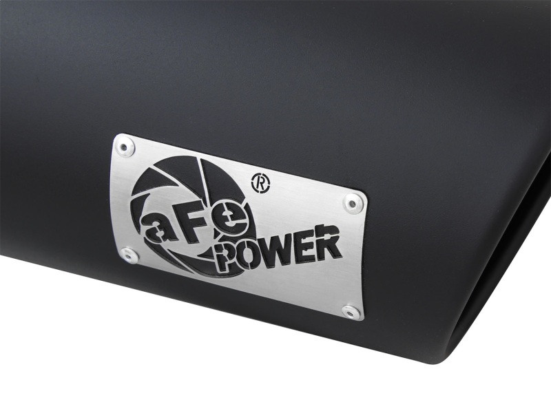 aFe Power MACH Force-Xp 4in In x 6in Out x 15in L Driver Side Clamp-On 4in 409 SS Exhaust Tip-Black - 49T40601-B15