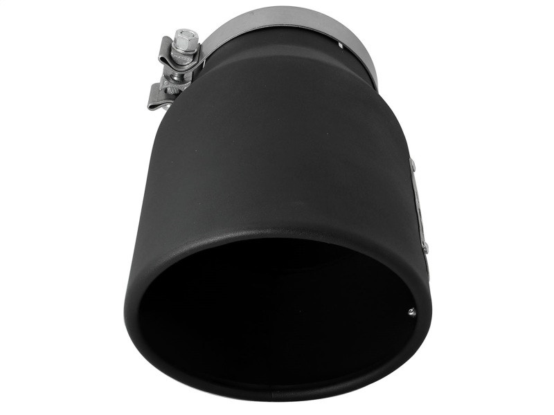 aFe MACHForce XP 5in 304 Stainless Steel Exhaust Tip 5 In x 7 Out x 12L in Bolt On Right - Black - 49T50702-B12