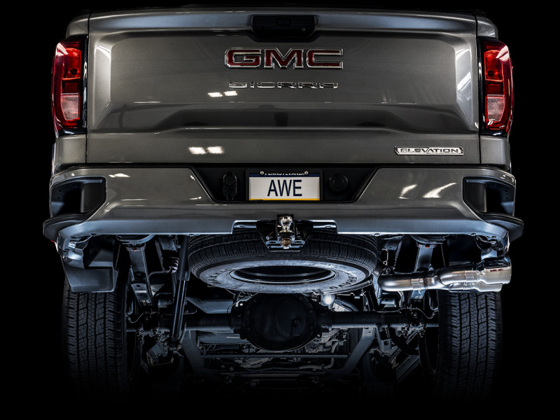 AWE Exhaust 0FG Catback Exhaust Side Exit w. Chrome Dual Tips - 19-24 Silverado & Sierra 5.3L