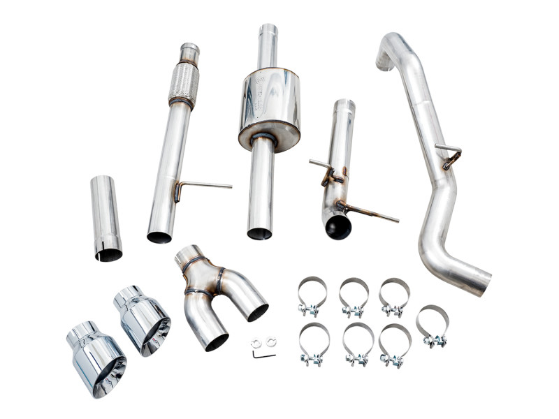 AWE Exhaust 0FG Catback Exhaust Side Exit w. Chrome Dual Tips - 19-24 Silverado & Sierra 5.3L