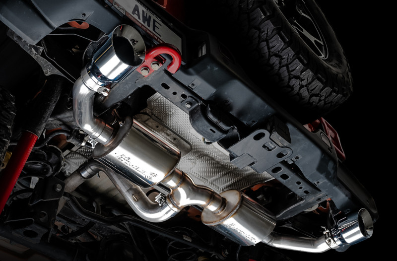 AWE Tuning 2018+ Jeep Wrangler JL/JLU Tread Edition Axle-Back Dual Exhaust - Chrome Silver Tips - 3015-32001
