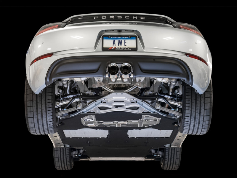 AWE Tuning Porsche 718 Boxster / Cayman Touring Edition Exhaust - Chrome Silver Tips - 3015-32080