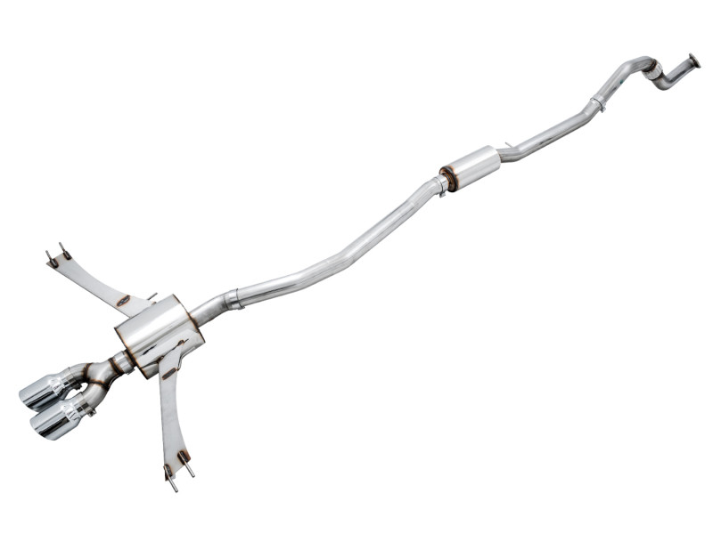 AWE Tuning 2016+ Honda Civic Si Touring Edition Exhaust w/Front Pipe & Dual Chrome Silver Tips - 3015-32108