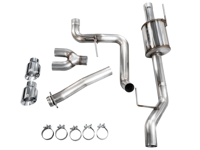 AWE 21-25 Ford F150 (14th Gen Reg Cab) Cat-Back Exhaust - 4.5in Dual Side Exit Chrome Tips - 3015-32145