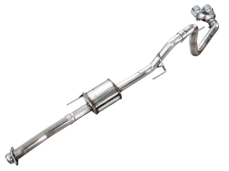 AWE 21-25 Ford F150 (14th Gen Reg Cab) Cat-Back Exhaust - 4.5in Dual Side Exit Chrome Tips - 3015-32145