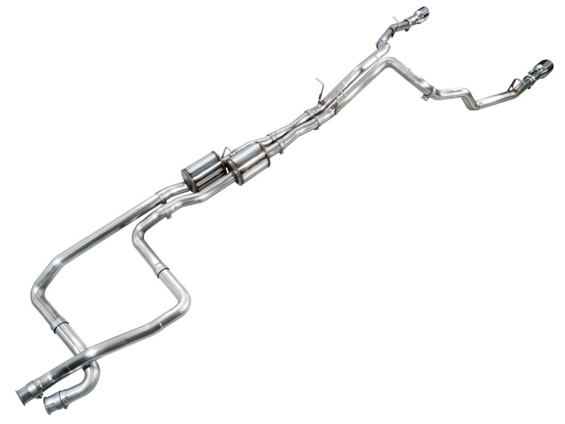 AWE Tuning 2025+ RAM 1500 RHO 3.0 I6 TT 0FG Dual Rear Exit Catback Exhaust - Chrome Silver Tips - 3015-32630 Photo - out of package