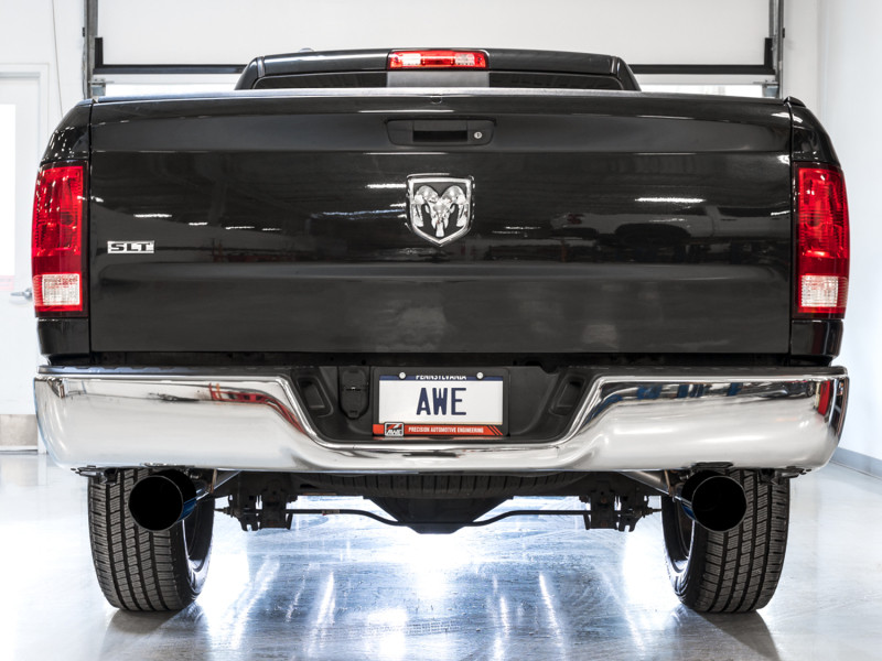 AWE Tuning 09-18 RAM 1500 5.7L (w/o Cutout) 0FG Dual Rear Exit Cat-Back Exhaust - Diamond Black Tips - 3015-33104