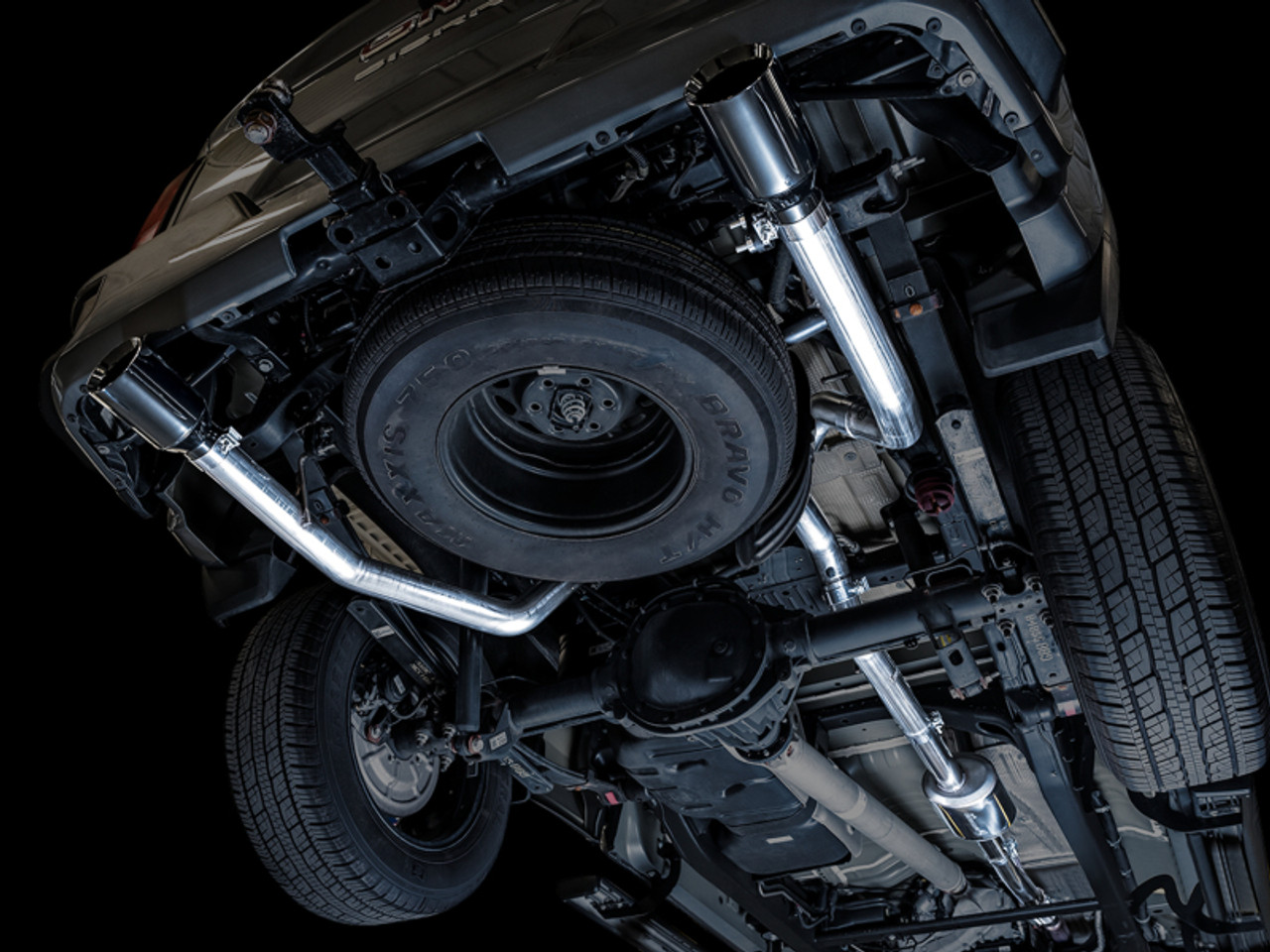 AWE Exhaust 0FG Catback Exhaust Split Rear Exit w. Black Dual Tips - 19-24 Silverado & Sierra 5.3L