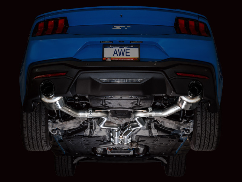 AWE Touring Edition Catback Exhaust - Dual Diamond Black Tips - 2024+ S650 Mustang GT