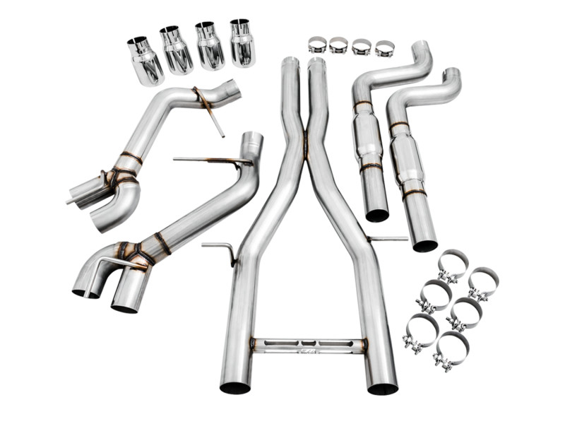 AWE Track Catback Exhaust - Resonated w. Quad Chrome Tips - 16-24 Camaro SS / ZL1