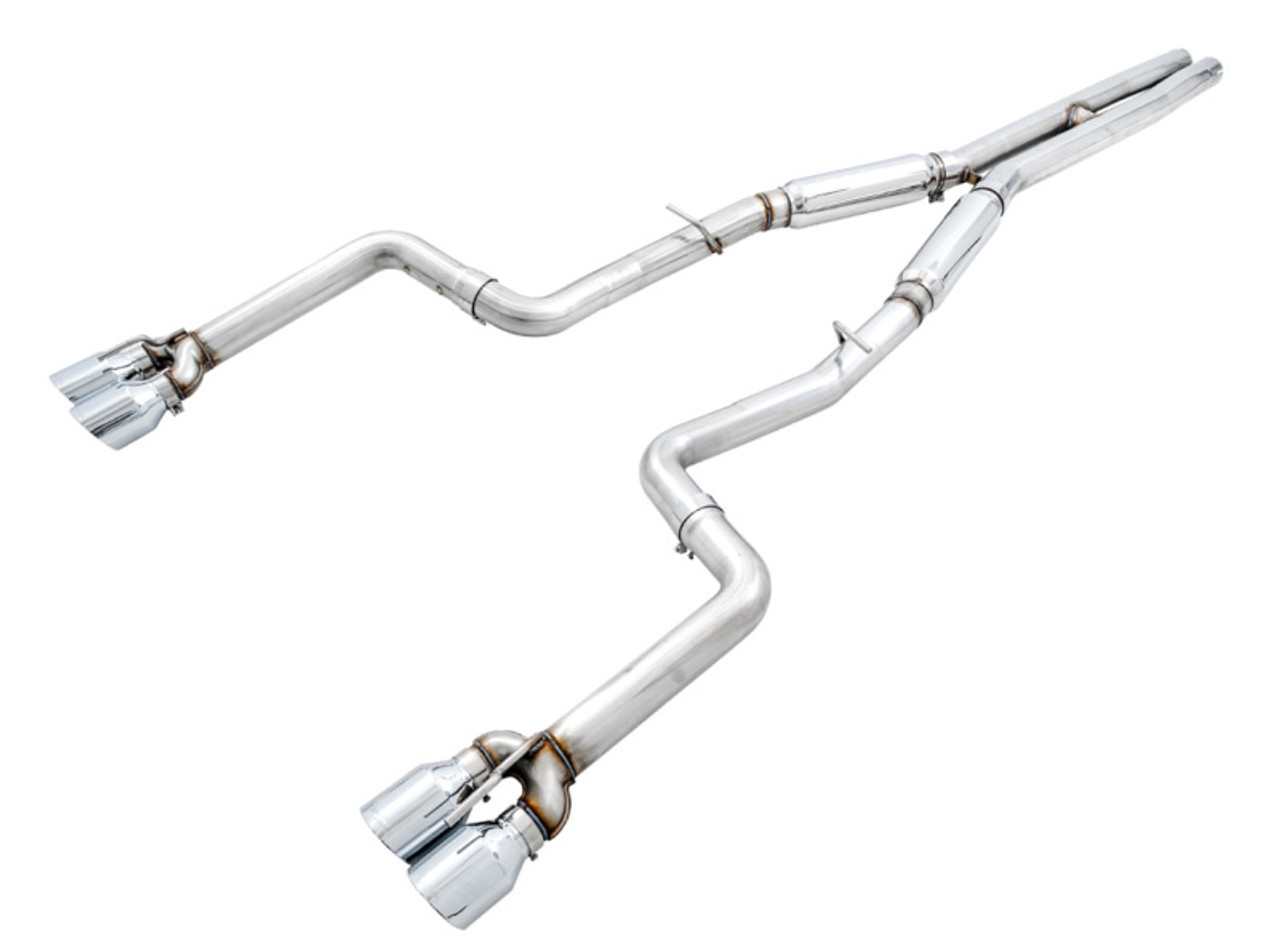 AWE Track Edition Exhaust w. Chrome Silver Tips - 15+ Challenger 6.2L / 6.4L