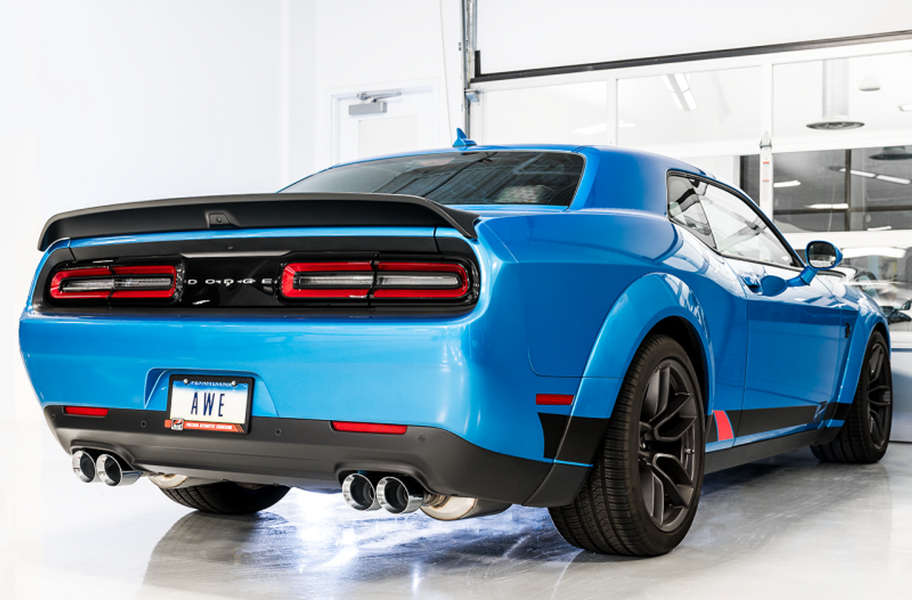 AWE Track Edition Exhaust w. Chrome Silver Tips - 15+ Challenger 6.2L / 6.4L