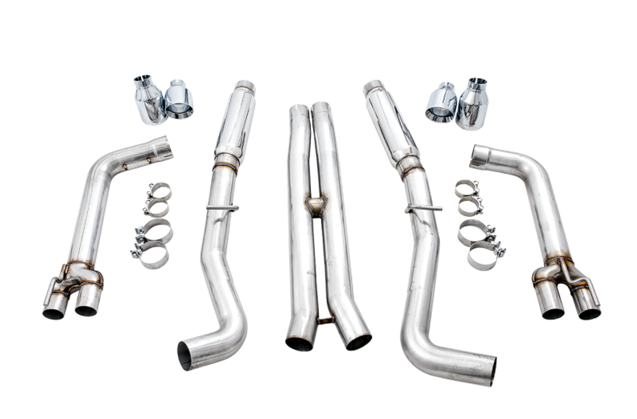 AWE Track Edition Exhaust w. Chrome Silver Tips - 15+ Challenger 6.2L / 6.4L
